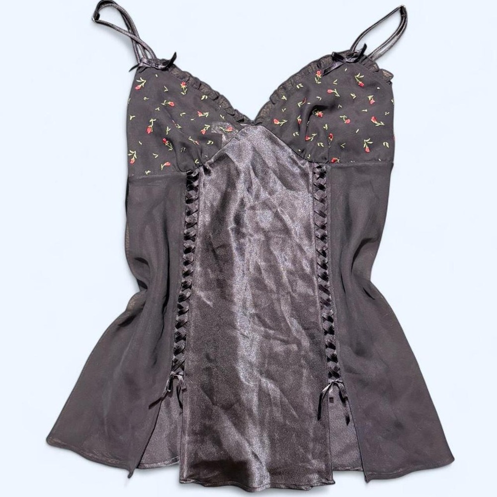 Morgan Taylor black lace up slip dress - Picture 2 of 6